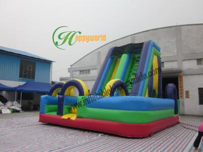 China Diapositiva inflable al aire libre azulverde del patio con la red negra para los niños en venta