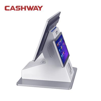 China Dual POS Screens Android POS Terminal POS Systems Printer Main Display ≥15 Inch Client Display≥8 Inch Capacitive Screen Cashway for sale