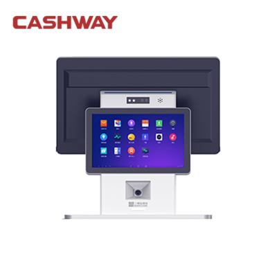 China POS in a cash register / POS / POS terminal system touch screen all POS machine Cashway Android NC 15 inch dual screens POS; TIA for sale