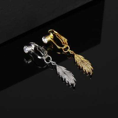 China Hot Sale Durable Non Piercing Belly Dangling Ring Brass Zircon Cute Clip On Belly Ring Wholesale Body Jewelry for sale