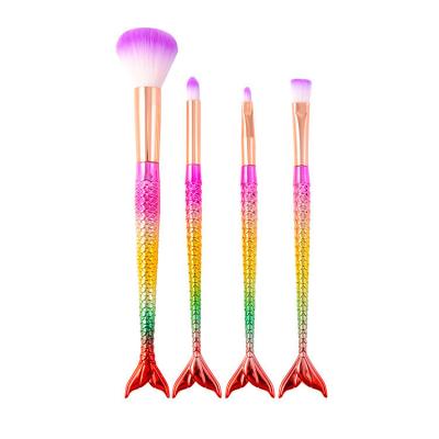 China Angular Blush Brushes Premium Synthetic Hair High Quality Handle Makeup Brushes Private Label 4PCS Make Up Brushes Gift Box for sale