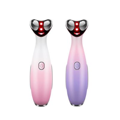 China Beauty Instrument High Frequency RF Wrinkle Remover Vibration USB Rechargeable Light Blue Red Light Eye Lift Massage Instrument for sale