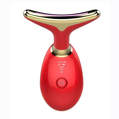 China Wholesale China EMS Micro Current Vibration Massager Neck Lift Device Skin Beauty Tools Detox Equips Face And Neck Lifting Massage for sale