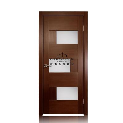 China Modern Three Piece Frosted Glass Doors Wood Glass Doors Bathroom Glass Design for sale