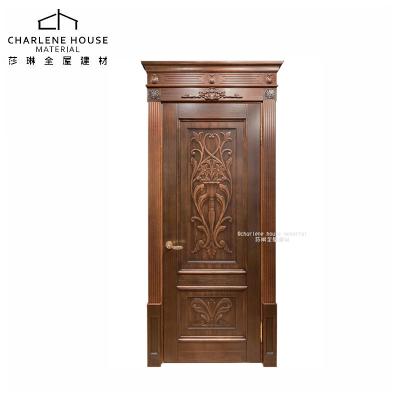 China Traditional classic antique carving design with crown door for sale