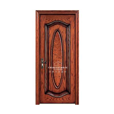 China Exterior Convex Line Door Traditional Classic Abvious Wood Grain Paint Design for sale