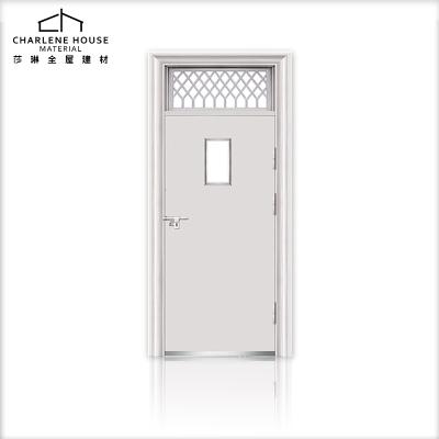 China Modern Simple Style Entrance Steel Security Door With Glass Window for sale