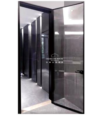 China Aluminum Alloy Modern Narrow Frame Clear Glass Door Design for sale