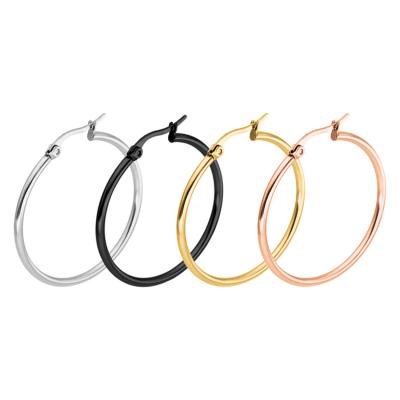 China Factory CLASSIC Ladies Jewelry Big Metal Gold Round Wire Hoop Earrings for sale