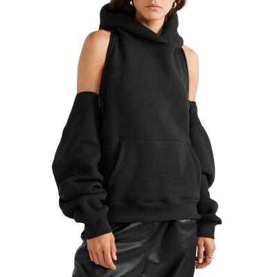 China Breathable Women Sweatshirt Off The Shoulder Collar Hooded Lantern Long Sleeve Pullovers Loose Casual for sale