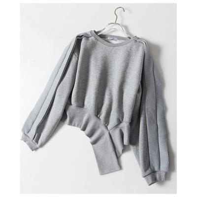 China New fashion QUICK DRY solid color autumn irregular unique clothing for women sweatshirt woman full fashionable for sale