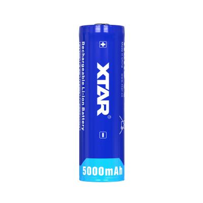 China 21700 Rechargeable Li-ion XTAR Shielded 3.6V 21700 Li-ion Rechargeable Battery 5000mAh For Flashlight for sale