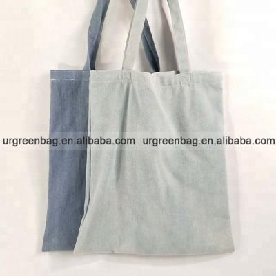 China Eco-friendly 100% natural cotton custom fashion denim tote bag single cotton canvas bag for sale