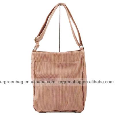 China Custom Eco Friendly 100% Natural Cotton Tote Bag Corduroy Cotton Crossbody Bag Shoulder Bag for sale