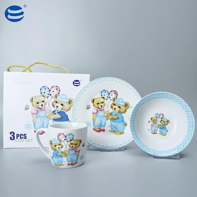 China Excellent Kitchen Sustainable Dinner Dishes Sets SUPER WHITE 3pcs Dinner Set for sale