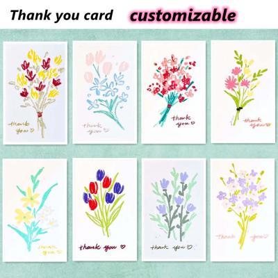 China Materials that respect the environment. Non-Toxic Card Thank You Cards Flower Print Postcards For Wedding Birthday Anniversary Business Card Greeting Cards Customizable L78 for sale