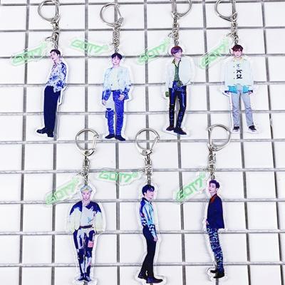 China Metal+acrylic Kpop Key Chain 1pcs GOT7 Merchandise Ring Fans Collection Gift Key Key Accessories Bag Decor Pendant Digital Photo Pendant Q830 for sale