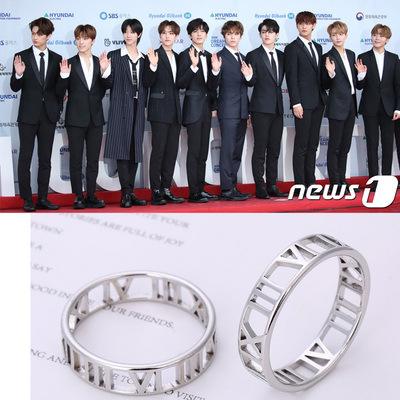 China Kpop Ring 1pc Seventeen Fashion Goods Jewelry CLASSIC Figure Fashion Goods Pendant Accessories Q733 Necklace Ring Fans Collection Gift for sale