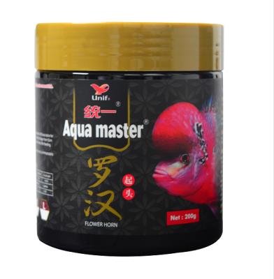 中国 Fish Aqua Master, Flowerhorn Fish Food, Dropped Forehead, High Protein & Astaxanthin - 200g(m) 販売のため