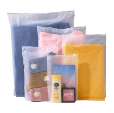 China Recyclable Zipper Bag Customized Clothing Packaging Storage Frosted Eco Clean Self Sealing Zipper Bag for sale