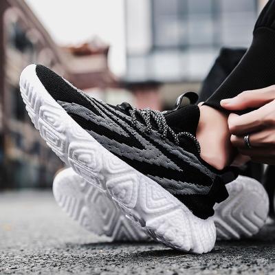 China Anti-Smell Wholesale Knitted Cheap Mens Fashion Sneakers Outdoor Breathable Running Shoes Men Sports Shoes for sale