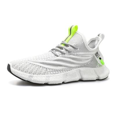 China Wholesale Custom Logo Breathable Fly Knit Upper Anti-odor Unique Elasticity Men Sport Shoes For Running for sale