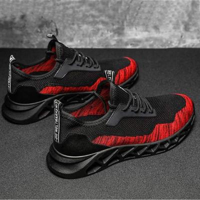 China Anti-odor china factory sneaker man sports casual shoes outwear walking shoes knitting fabric to mesh upper lightweight shoes for sale