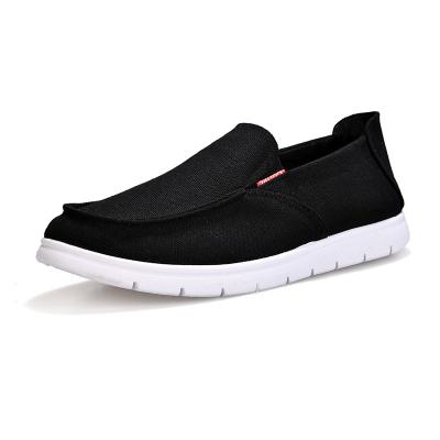 China Anti-slippery fashion lightweight slip on black canvas shoes for men for sale