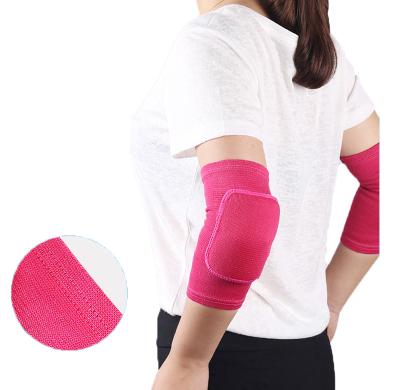 China Elasticity Adult One Size Dance Knitted Elbow Protector Thickened Anti-collision Sponge Elbow Support Sleeve for sale