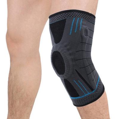 China Hot Sale Adjustable Elasticity Bandage Volleyball Brace Safety Silicone Knee Joint Support Knee Brace for sale