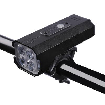 China New Durable 4T6 Bicycle Front Light Adjustable Cycling Light USB Rechargeable Mountain Bike Light for sale