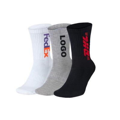 China ODM Antibacterial Mens White Crew Nylon Athletic Socks Design Logo Socks Cycling Terry Socks Custom For Winter for sale