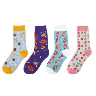 China BY-N408 Ladies Antibacterial Cotton Funny Design Food Socks For Women for sale