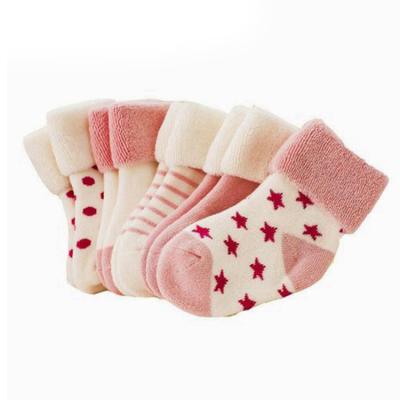 China BY-N611 Antibacterial Ruched Baby Terry Winter Kid Thick Socks for sale