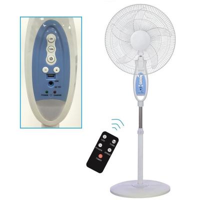 China Emergency 18 Inch Rechargeable Fan With 10W Or 20W Solar Panel Stand Fan Household Charging Fan With Remote Control And Outlet for sale