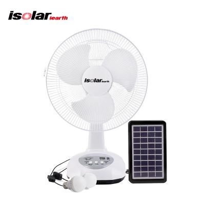 China 12 Inch Ce Mechanical 10W Osaka Free Spare Parts Portable Recargable Emergency Ventilador Solar Electric AC DC Table Top Rechargeable Fan for sale