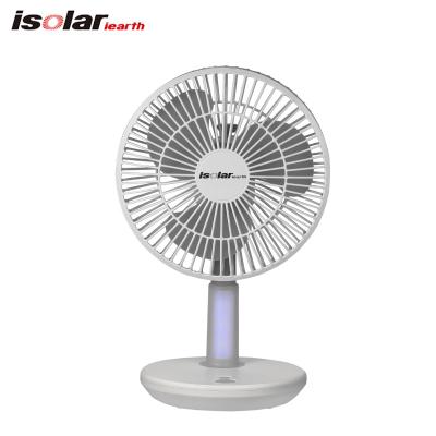 China Emergency 8 Inch Rotatable Solar AC DC Solar Battery Electric Rechargeable Fan Table Fans for sale