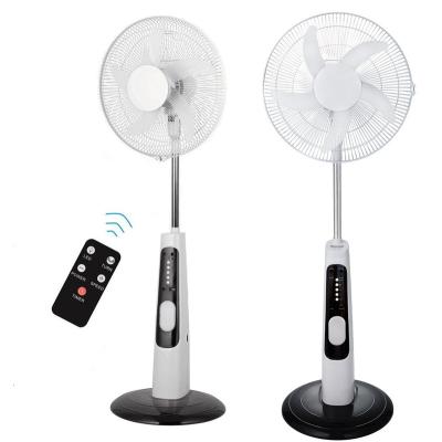 China Emergency 16 18 Inch AC DC Lead Acid Battery Solar Powered Solar Fan Rechargeable Stand Fan With Solar Panel And LED Light Phone Charging for sale