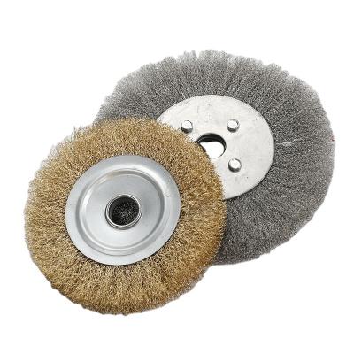 China Household Tool Kit Crimped Wire Wheel Brass Coated Brush For Rust Removal Polishing Wheels for sale