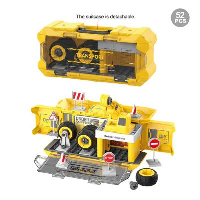 China Plastic RC Model Mini Kids Boys Toy Vehicle Solvent Construction Bulldozer DIY Truck Toys Set for sale