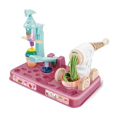 China Hot Selling Creative ABS Kitchen Toys Pretend Game DIY Noodle Maker Ice Cream Machine Toys For Children for sale