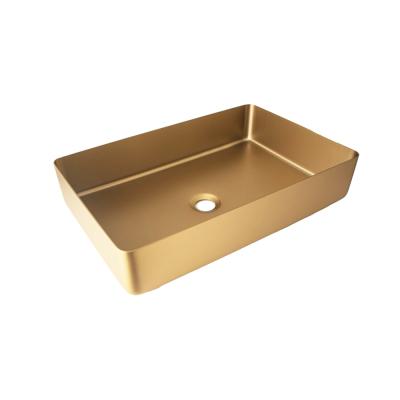 China Without Faucet Wholesale Hotselling Stainless Steel Sink PVD Gold Nano Bathroom Sink for sale