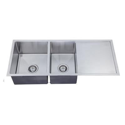 China Without Faucet Manufacturer Stainless Steel 304 Kitchen Accessories Double Bowls Under Mount Large Kitchen Sink for sale