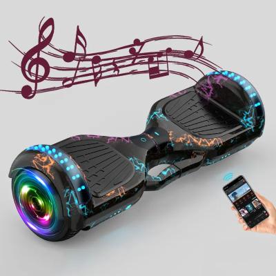 China 2023 Unisex Hoverboard 6.5 Inch Off Road Hoverboards With Music Speakers And LED Lights Self Balancing Electric Scooters for sale