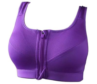 China Seamless Gym Yoga Tops QUICK DRY Shockproof Four Tier Running Zipper Plus Size Black Sports Bras For Women Fitness for sale