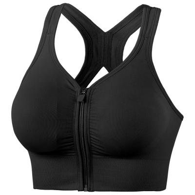 China 2022 QUICK DRY women fitness girls gym zipper pull yoga sports bras set plus size for sale