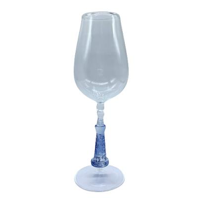 China Household banquet collection hand blown Tokyo blue sky tree stem wine glass for sale