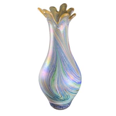 China Europe Latest European Style Metallic Colorful Handmade Glass Vase for sale