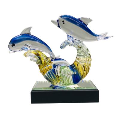 China Europe Dolphin Design Glass Decoration for sale