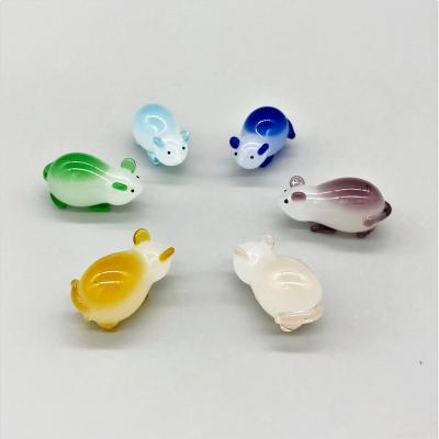 China Miniature Art Glass Mouse Handmade Figurine from Europe for sale